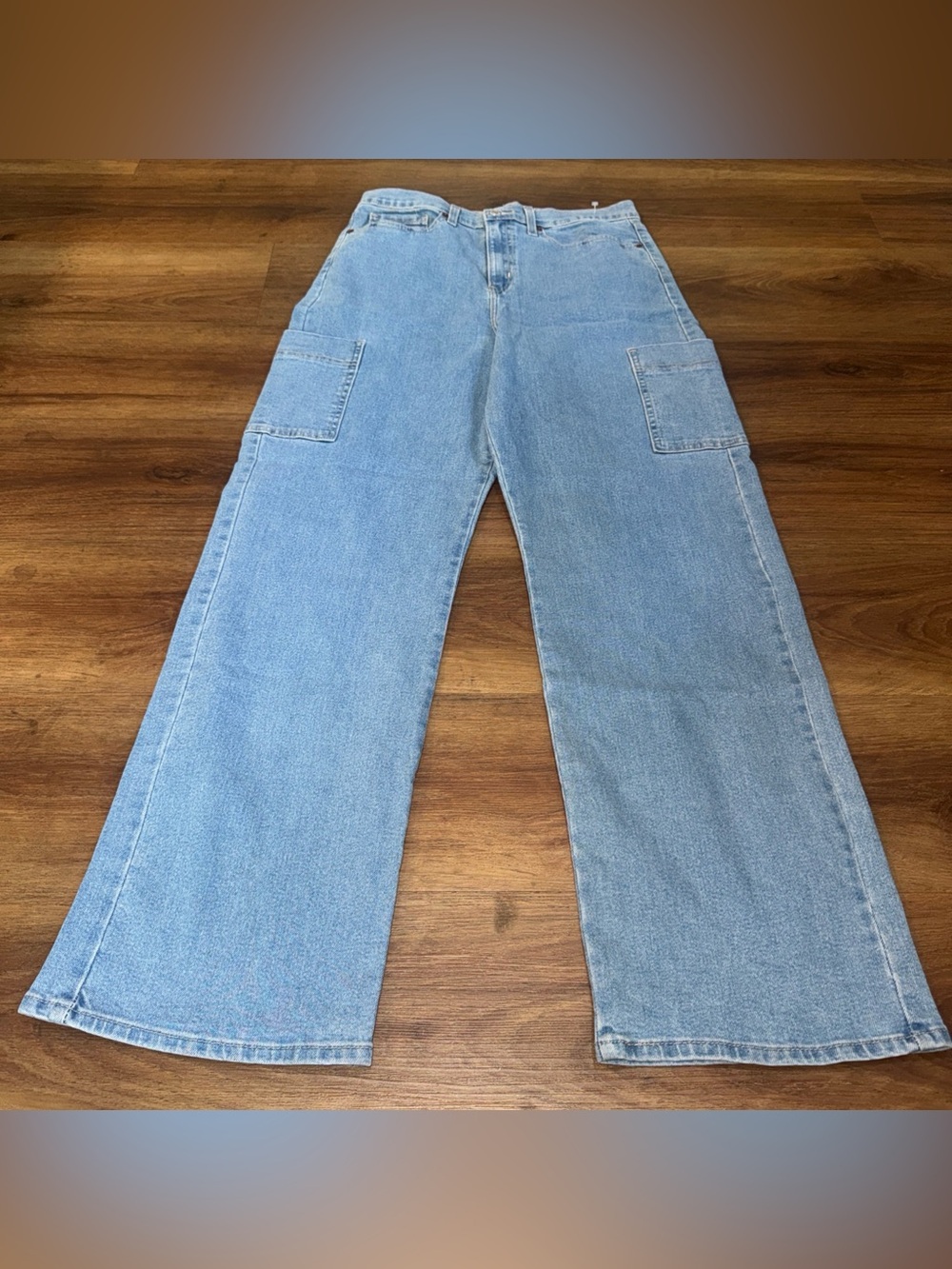 🔥Signature💙 Levi Strauss Heritage High Rise Loose Straight Cargo mom Jeans 10